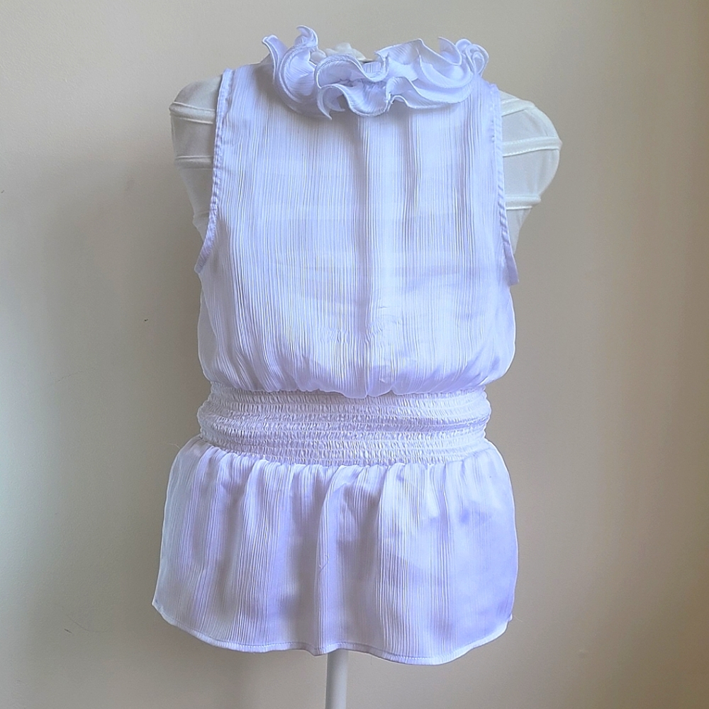 White Ruffle Collar Blouse - Picture 3 of 5